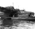 BOAC "Bangor" flying boat and launch