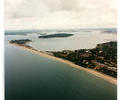 Poole Harbour seen from Sandbanks aerial view