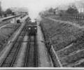 Train passing through Broadstone Railway Station