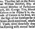 William Belchier Returned MP for Southwark, 1747