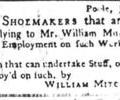Shoemakers wanted 1756