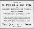 Advert for H.Pipler & Son Ltd.