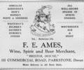 Advert for F.E Ames, Merchant.