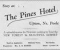 Advert for Pines Hotel.