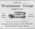 Advert for Westminster Garage.