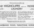Advert for Highcliffe Laundry.