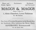 Advert for Maggs &Maggs.