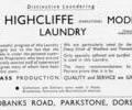 Advert for Highcliffe Laundry.