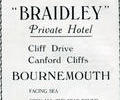 Advert for Braidley Hotel.