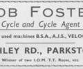 Advert For Bob Foster Cycles.