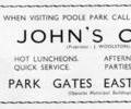 Advert for John's Cafe.