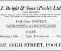 Advert for J.Bright and sons Bakers